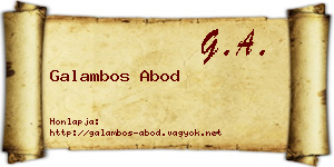 Galambos Abod névjegykártya